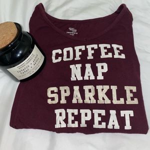 Burgundy pajama tshirt dress